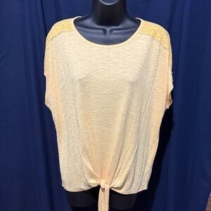 Apt. 9 Light Yellow Tie-Front Blouse